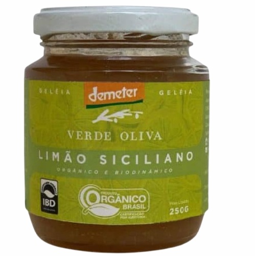 Geleia de limao siciliano verde oliva organico e biodinamico 250GR.
