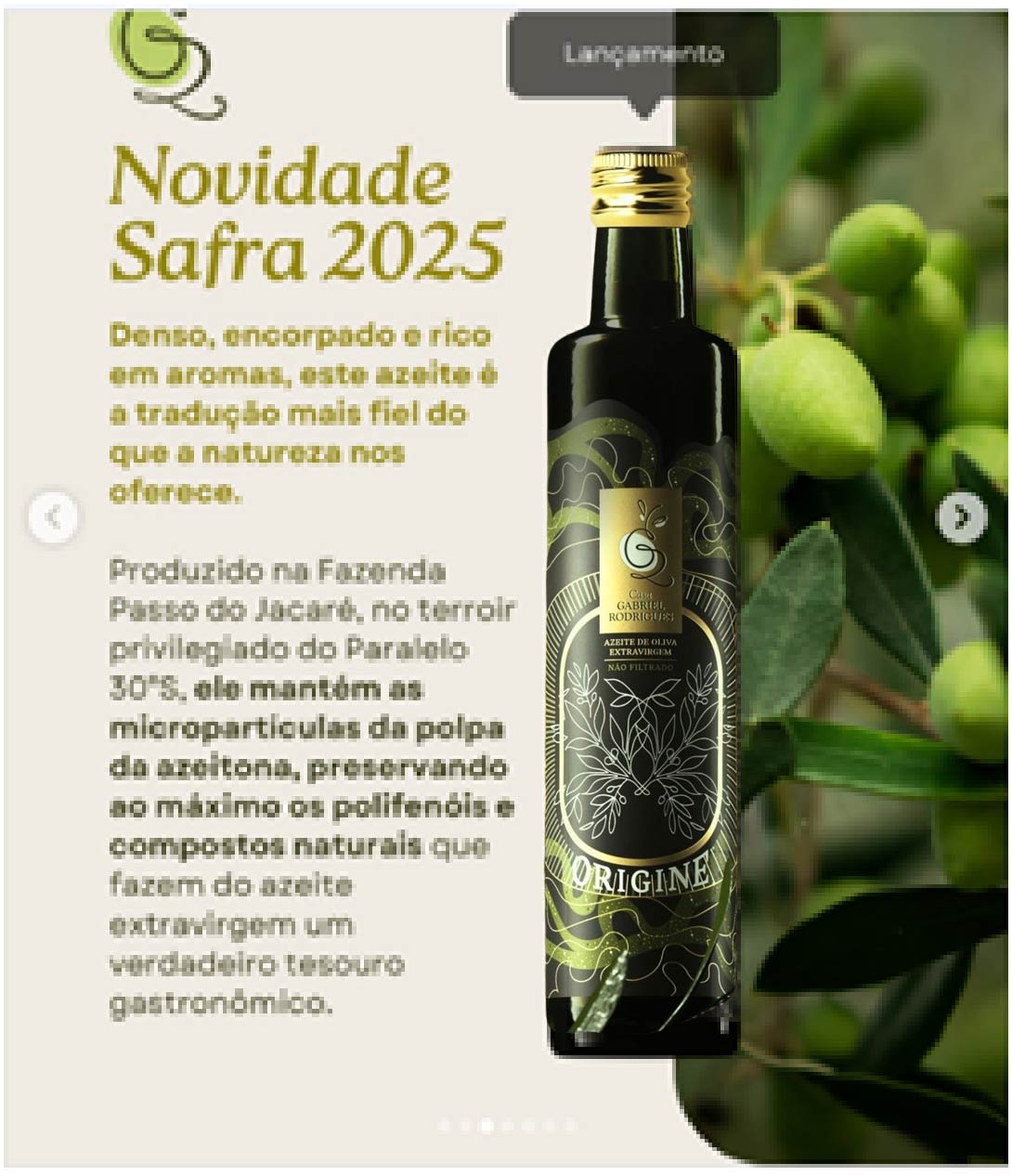 Azeite Casa Gabriel Rodrigues ORIGINE Não Filtrado 250mL - SAFRA 2026 - Imagem 3